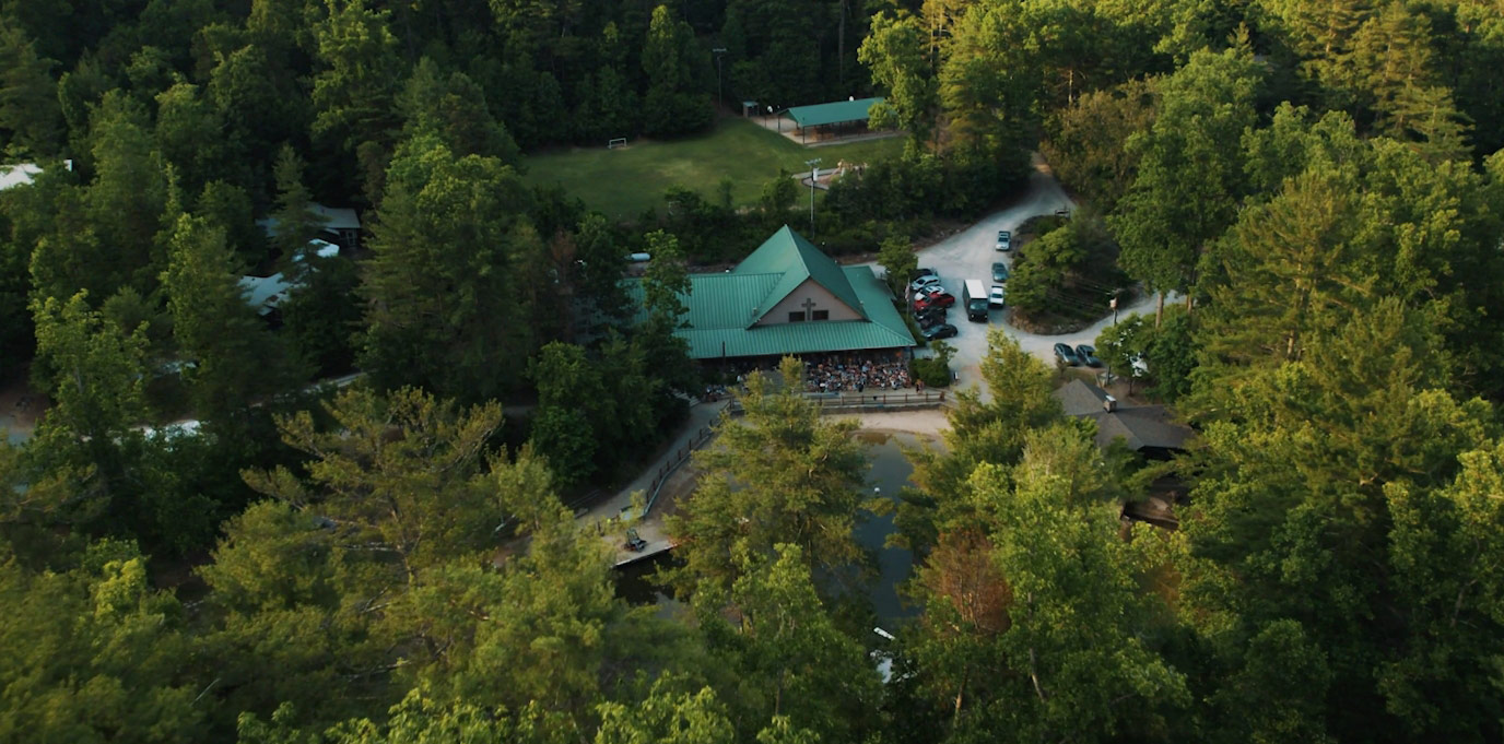 Aerial view of Camp Tekoa building